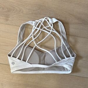 lululemon athletica White Strappy Mesh-Back Sports Bra